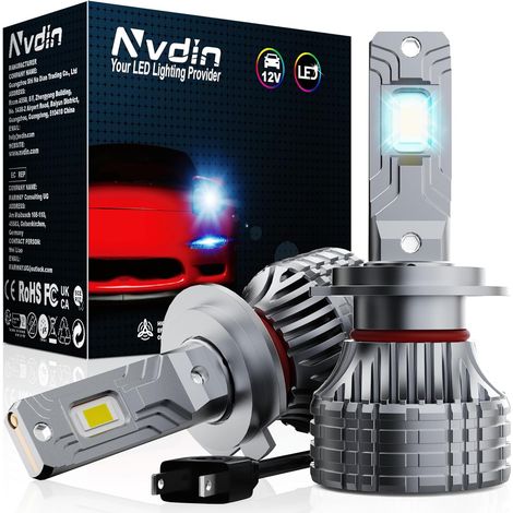 H7 LED Bulbs 60000lm, Headlight Lamp for Car and Motorcycle, Universal 12V for High Beam or Low Beam Parabolic or Lenticular Headlights, 6000K Intense White (1/5)