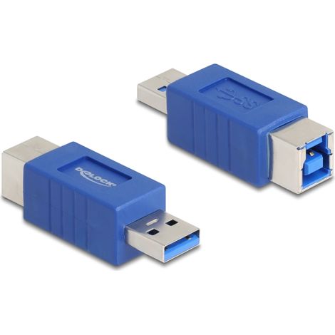 Delock Adaptador USB 5 Gbps USB Tipo-A macho a USB Tipo-B hembra (cruzado)