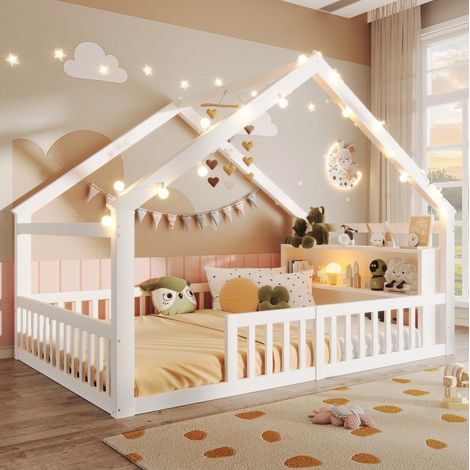 cama infantil con barrera y estantes 140x190 cm DESVIAE (1/5)