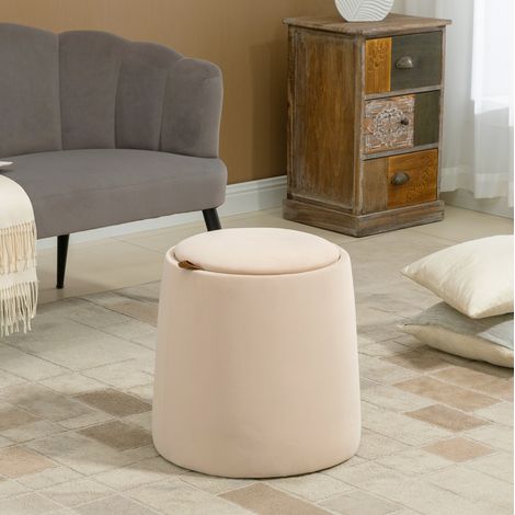 Sillón con almacenaje y tapa reversible beige 44 cm OKMYHOME (1/4)