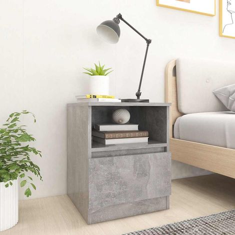vidaXL Comodini 2 pz Grigio Cemento 40x40x50 cm in Legno