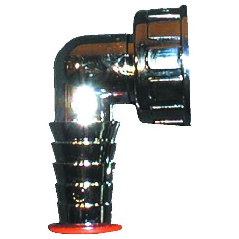 Gomito portagomma cromato per lavatrice 1'x3/4' con O-Ring