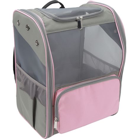 Sac à dos de transport respirant pour chats et chiens, idéal pour la randonnée, les voyages et les activités de plein air. Peut contenir des animaux jusqu'à 7,5 kg (16,5 lbs) - Rose (1/5)