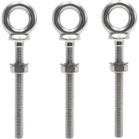3 Stück Ringschrauben M8 x 80 mm aus Edelstahl 304, Außengewinde Ösenschraube für Befestigung und Aufhängung
