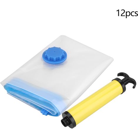 Soavoa Sac de Rangement sous Vide 60x80cm avec Pompe, Housse de Compression Étanche et Anti-Moisissure pour Vêtements, Couettes et Voyage, Lot de 12 (1/4)