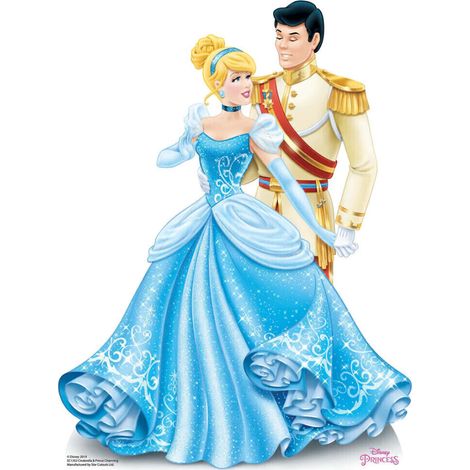 Figurine en carton Disney Princesse Cendrillon et le Prince Charmant Hauteur 79 cm