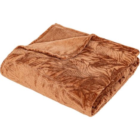 Plaid Déco Flanelle "Ryo" 180x230cm Terracotta (1/4)