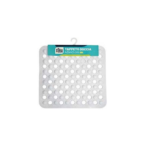 TAPPETO DOCCIA QUADRO IN PVC BIANCO- - cm.43x43 - 2 pezzi XTRA