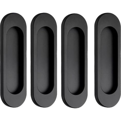 4 Pièces Poignée de Porte Coulissante Ovale 10CM, Poignée Porte Coulissante Poignées de Porte Coulissante Auto-Adhésives, Convient pour Armoires, Fenêtres, Portes Coulissantes (1/5)