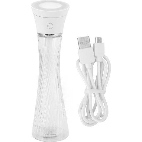 Humidificateur à ultrasons USB silencieux avec miroir, brumisateur rechargeable blanc pour salon, chambre, bureau, voiture et voyage (1/5)