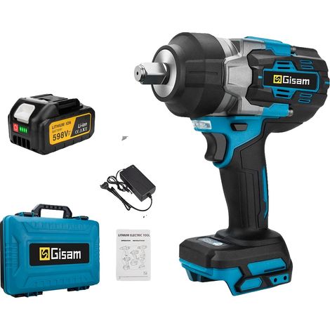 Clé à chocs électrique, couple de 2800 N·m, compatible avec les batteries 18V, 1 Boîte en plastique pour batterie (1/2)
