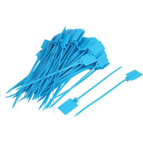 100 pièces 400mm longueur en Nylon auto-adhésif, classeur câbles à fermeture éclair bleu