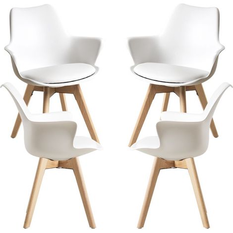 Packs Sillas Comedor - Pack 4 Sillones Synk - Blanco (1/5)