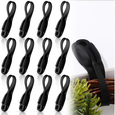 Organisateurs de Câbles pour Appareils Électroménagers Organiseur Auto Adhésif Supports 12 Pcs Silicone Noir (1/5)