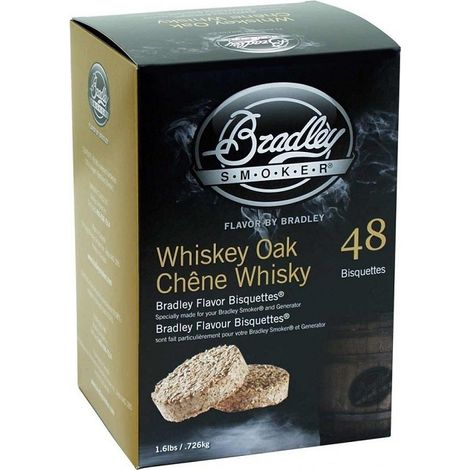 Pack 48 Bisquettes de fumage Bradley Smoker - Chêne Whisky