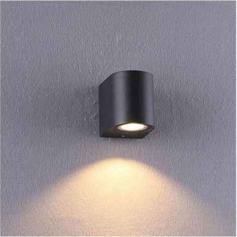 Applique murale Lampe de chevet - Lampe murale de salon de chambre à coucher - Tête simple ronde noire - 1