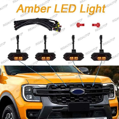 Gelbe LED-Autoleuchte im Raptor-Stil, durchscheinendes Gehäuse, passend für Ford Ranger Wildtrak der nächsten Generation (Upgrades 2023/2024, Australien) (Bernsteinfarbenes Licht) (1/5)
