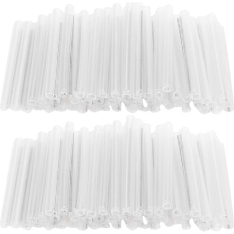 Tubes thermorétractables transparents, 200 pièces, manchon d'épissure de Fusion de Fiber optique en queue de cochon avec aiguille en acier unique 60x5x3.8mm (1/5)