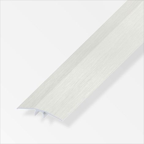 alfer Übergangs-Profil 2 m, 46 mm Alu eloxiert gebürstet Edelstahl Optik Profil (1/2)