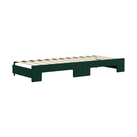 Banquette-lit à tiroirs, vert foncé, 80 × 200 cm, velours, velours doux et confortable, rangement pratique intégré, meuble de chambre, design contemporain, montage facile (1/5)