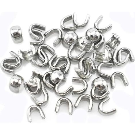 100 butées métalliques en forme de U pour fermetures éclair, butées supérieures pour sacs à main, manteaux, vestes (5) (1/5)