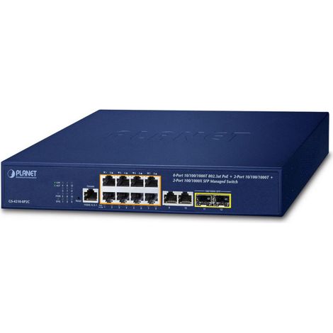 Planet IPv4/IPv6, 8 ports gérés, GS-4210-8P2C