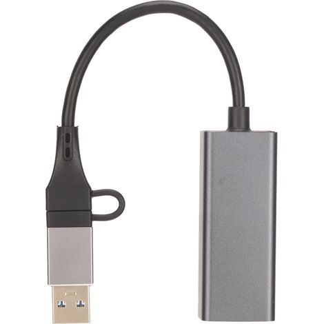 Adaptateur USB C vers Ethernet Gigabit 10/100/1000 Mbps Compatible Tablettes et PC Portables (1/5)