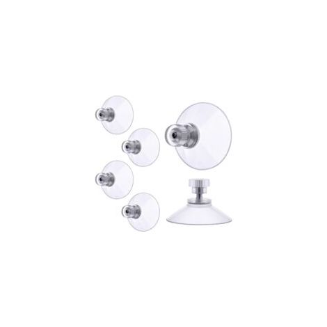 ventouse a visser, 6 Pièces 32mm Ventouses Transparentes avec Filetage, Extra Fortes PVC Plastique Suspension Rideau Isolant Ventouse pour Camping Car, Fenêtre, Salle de Bain, Van (1/5)