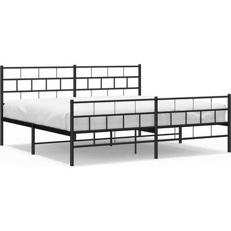 Maison Exclusive - Giroletto con Testiera e Pediera Metallo Nero 183x213 cm (1/5)