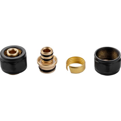 Valx Set di connettori di installazione per tubi PEX M22x16 mm nero opaco, 2 pezzi.