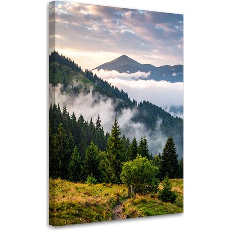 Wandbild Berglandschaft Wald Bäume 60x90 cm (1/5)
