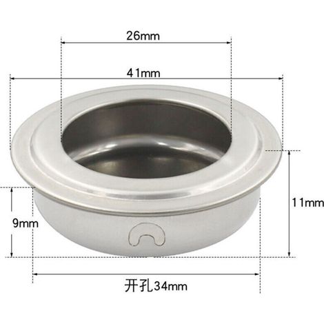 20pcs Poignées Rondes Encastrables pour Porte Coulissante, en Acier Inoxydable, Diamètre 35mm (1/5)