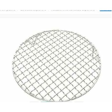 Grille de barbecue coréen 304 pince à barbecue en acier inoxydable maille ronde avec pieds en argent 35 cm (1/4)