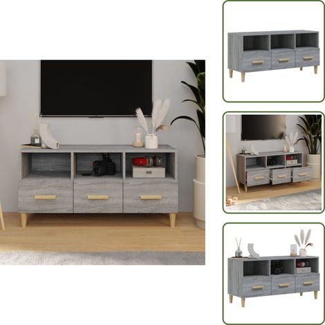Meuble TV Sonoma gris 102x36x50 cm Bois d'ingénierie - Meubles Tv - Meuble Tv - Support Tv - Unit Tv - Meuble Design (1/5)