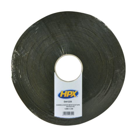 Doppelseitiges Schaumstoffband anthrazit 12mmx25m HPX - DA1225