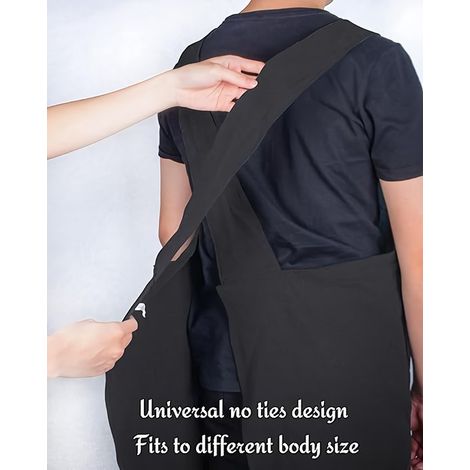 Schürze – mit Taschen – schlichte Freizeitschürze – Unisex – auch in großen Größen – schwarz (1/5)