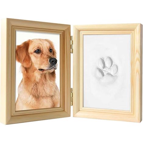 Empreinte Chien Chat, Kit pour Empreinte Animaux pour Photo 8 x 12 cm, Cadre Photo Commémoratif pour Animaux de Compagnie (1/5)