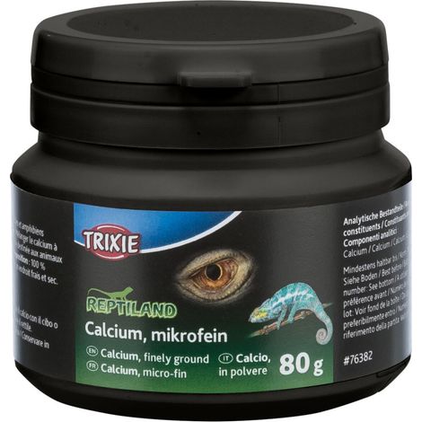 Calcio, microfino adecuado para reptiles y anfibios herbívoros y carnívoros 80g
