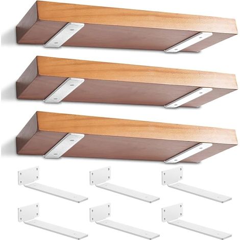 Brackets Shelf Wall Mounting 30cm Invisible Wall Shelf Bracket Floating Bracket with Screws for Bookcase Living Room Bedroom White (1/5)