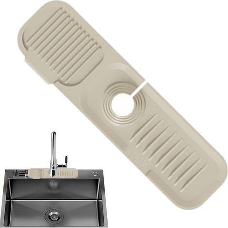 Tapis de Robinet pour évier, Protection Contre Les éclaboussures pour évier, Tapis de Robinet Flexible Domestique, Plateau collecteur résistant à l'usure pour Restaurant, café, Salle à (1/5)