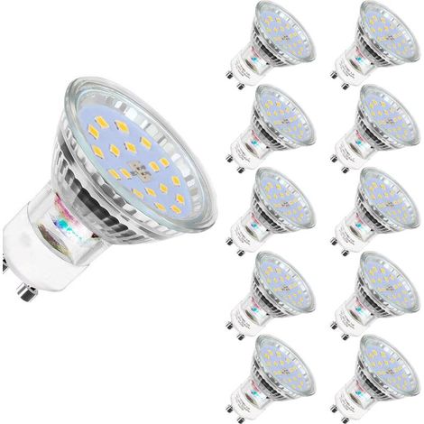 Online Store – Lot de 10 ampoules LED GU10 5W 60W équivalent halogène – 560lm blanc froid 6000K – Angle d'éclairage 120° – IRC 83 (1/4)