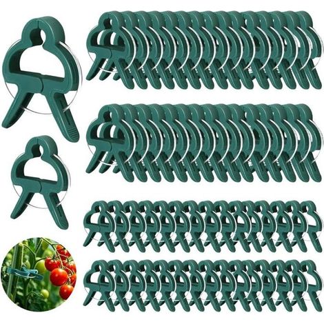 ATTACHE,60PCS Attache Plante,Pince Attache Tomate,Clip de Support Plante,Clips Plantes Grimpantes,pour Fixer et Soutenir Plantes (1/4)