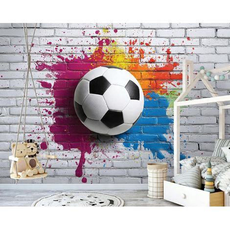 Fototapete Fußball, für Jugendzimmer, 300 x 210 cm – Komplettset inkl. Kleister & Anleitung (1/5)