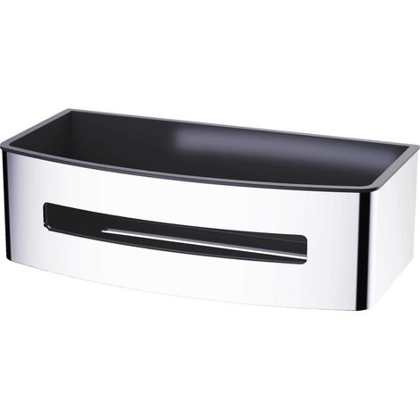 Swiss Aqua Technologies Duschkorb 22 cm Edelstahl, Chrom und Schwarz (SATDPOLCHC)