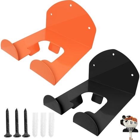 Lot de 2 supports muraux pour débroussailleuse 15 15 10 cm, porte-outil résistant à l’eau et à la rouille, peu déformable pour garage et abri de jardin (1/5)