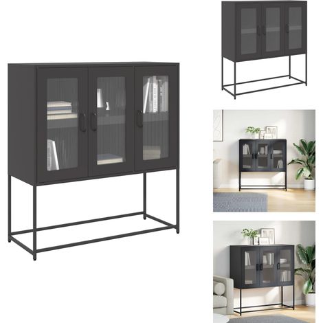 Sideboard Schwarz 100,5x39x107 cm Kaltgewalzter Stahl - Sideboard - Sideboards - Kommode - Anrichte (1/5)