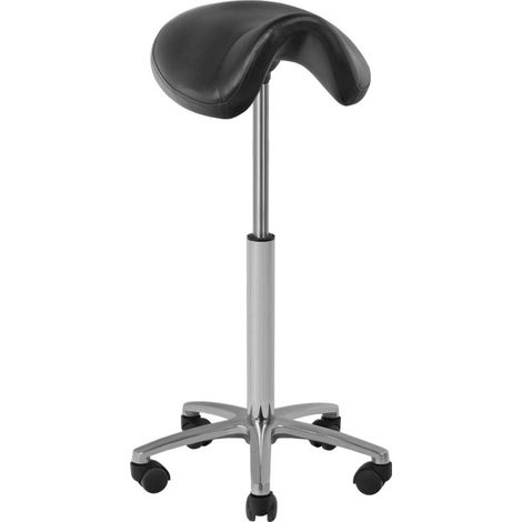 Taburete de peluquería y cosmética 001B negro alto (1/4)