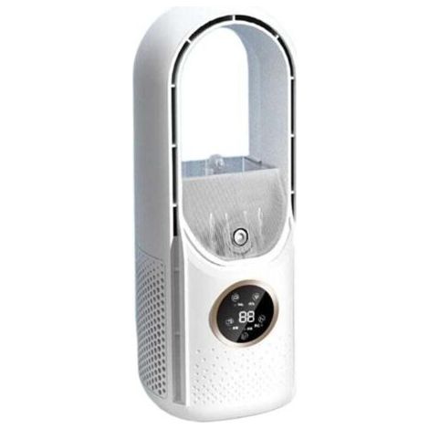 Ventilateur sans pales à 6 vitesses, ventilateur de table sans pales, ventilateur de refroidissement de bureau, ventilateurs silencieux portables, humidificateur, climatiseur (couleur : blanc) XXW (1/4)
