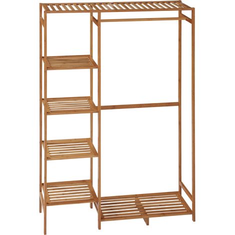 Portant à vêtements en bambou KAJIRA effet bois naturel (1/5)