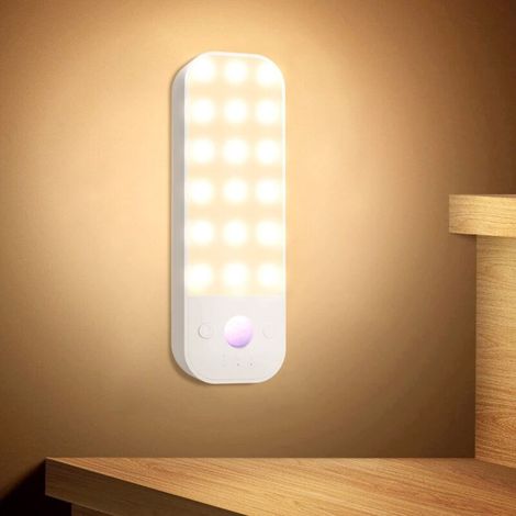 Three-tone lighting + brightness adjustment, human body magnetic induction, smart wall light for wardrobe, LED night light